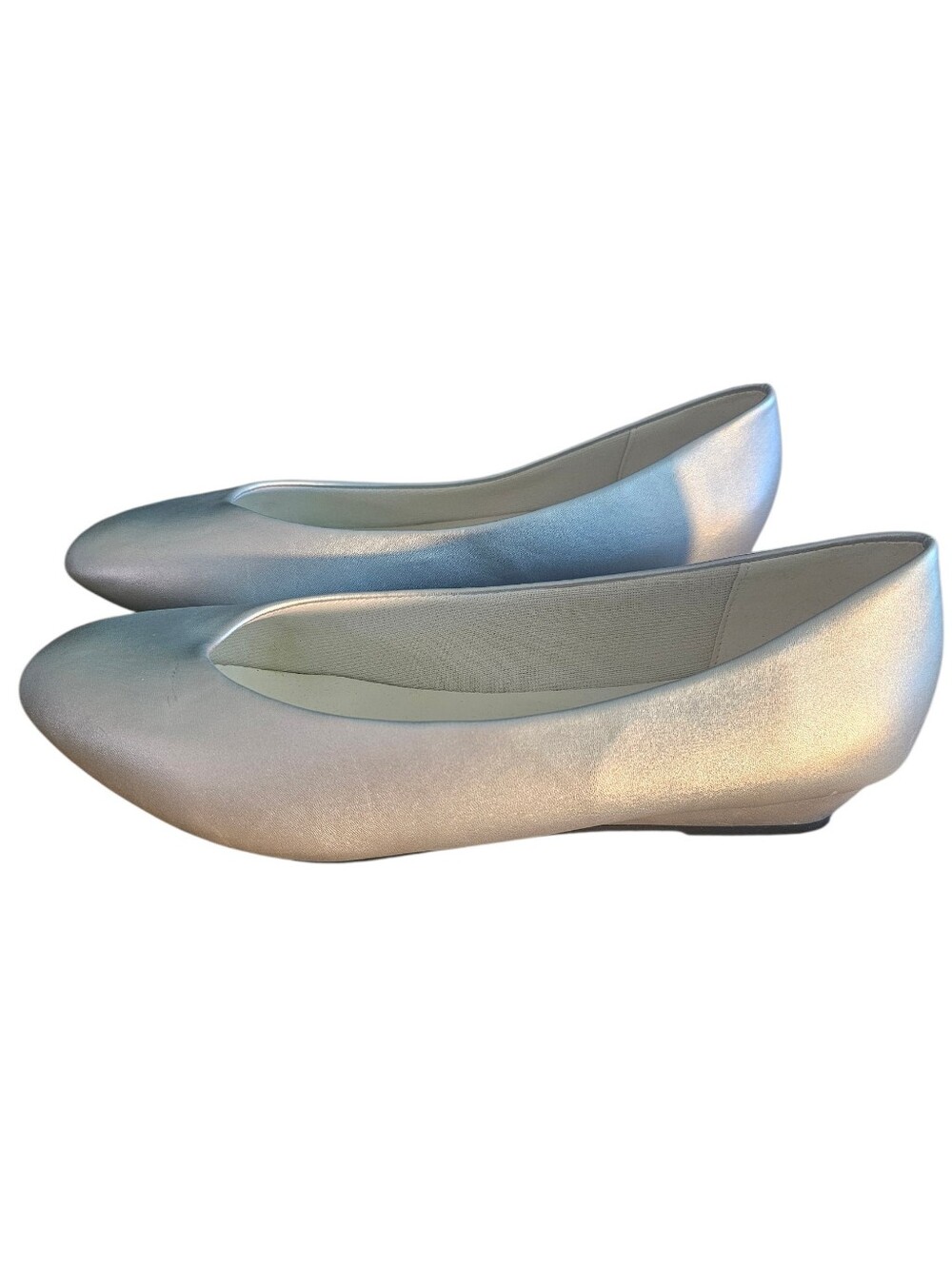 EC Angel Steps Silver Flats | HTF Size: 13W | 1¼" Low Heel